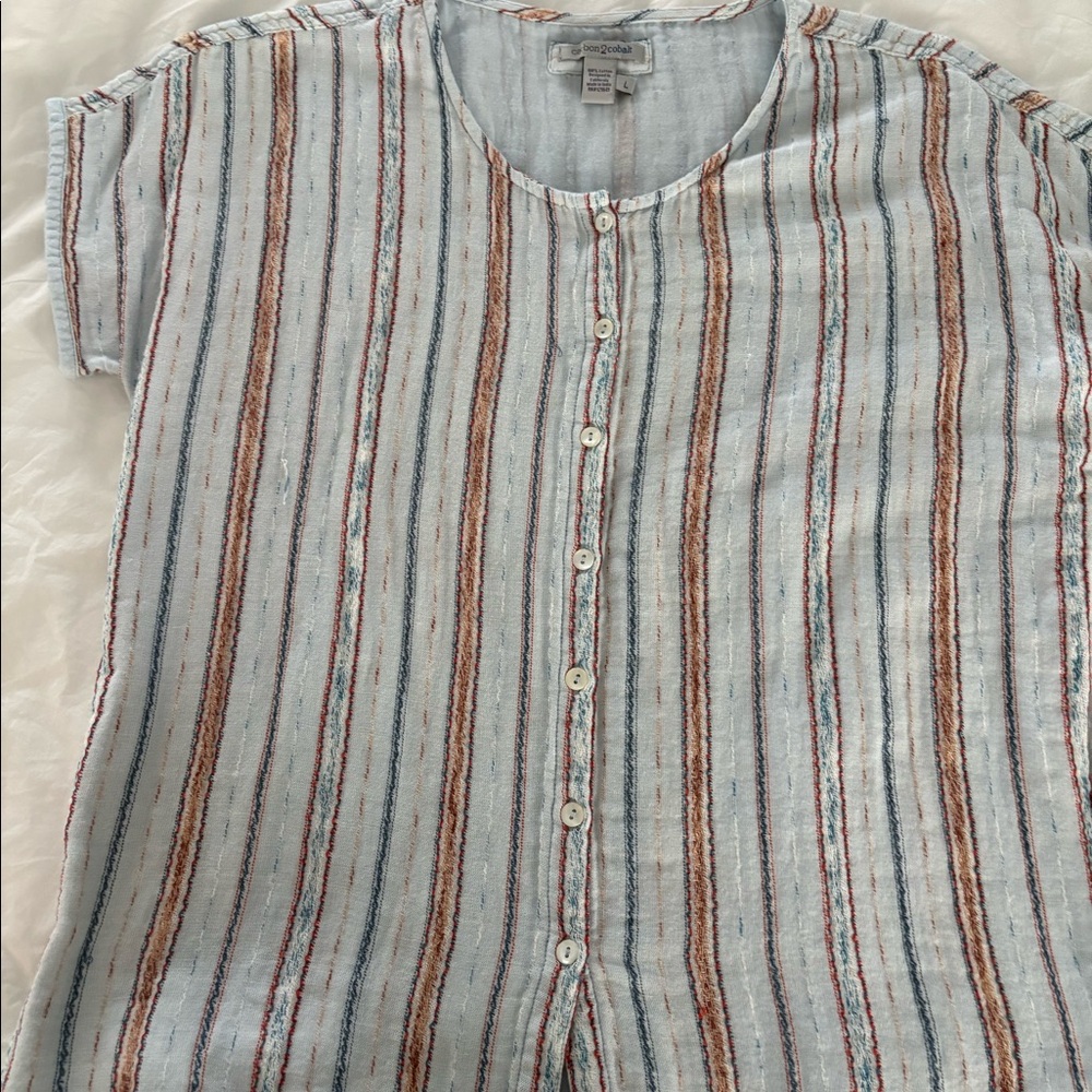 Carbon and Carbide, Size L, Multi-Color, Cap-sleeve shirt